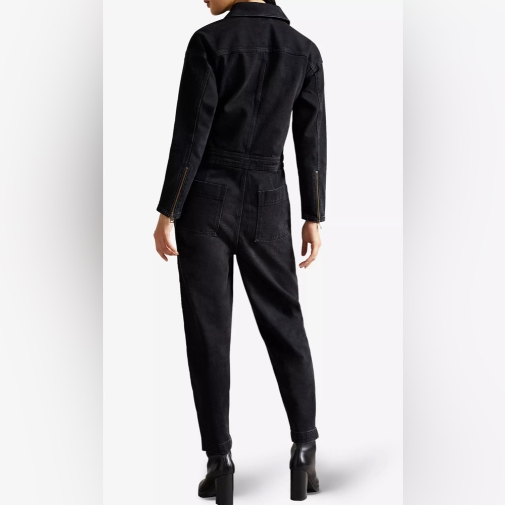 TED BAKER Aleya zip-through denim jumpsuit size Large/3 - Picture 4 of 13